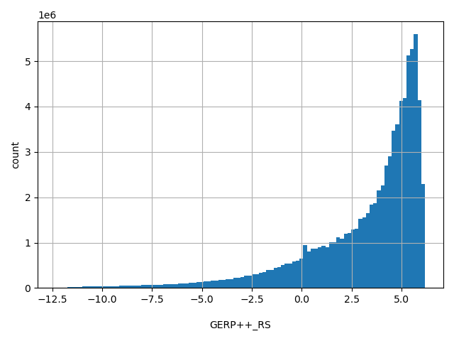 HISTOGRAM FOR GERP++_RS