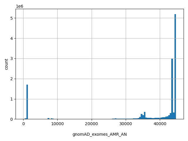 HISTOGRAM FOR gnomAD_exomes_AMR_AN