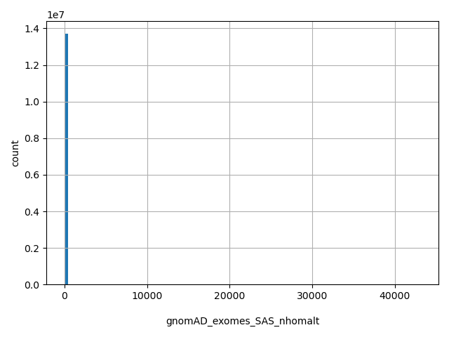 HISTOGRAM FOR gnomAD_exomes_SAS_nhomalt